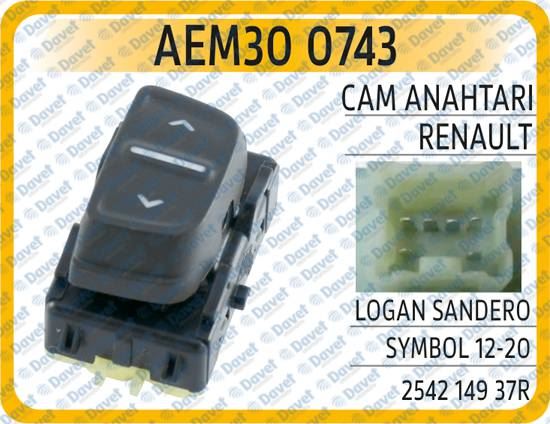 AEM 300743 Cam Anahtari Renault Logan Sandero Symbol 12-20